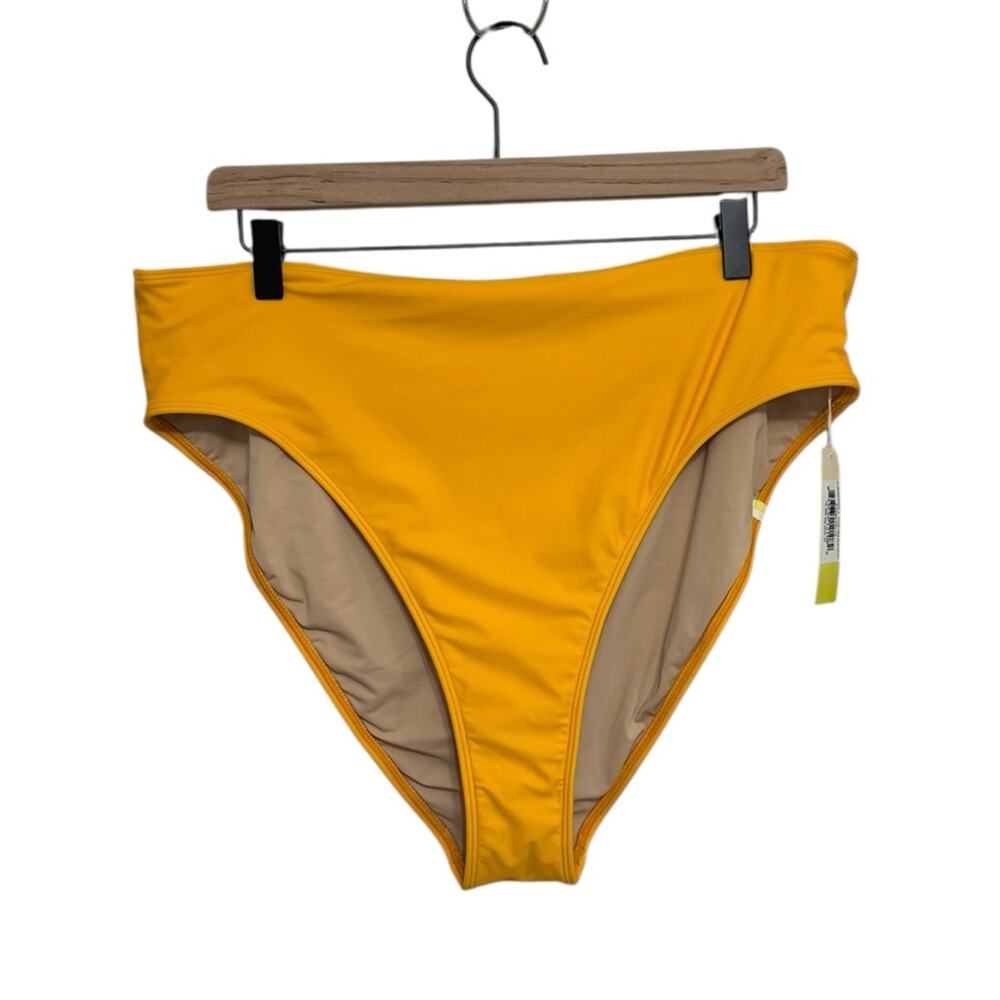 NWT Summersalt High Leg Mid Rise Bikini Bottom in Golden Yellow - Size 18